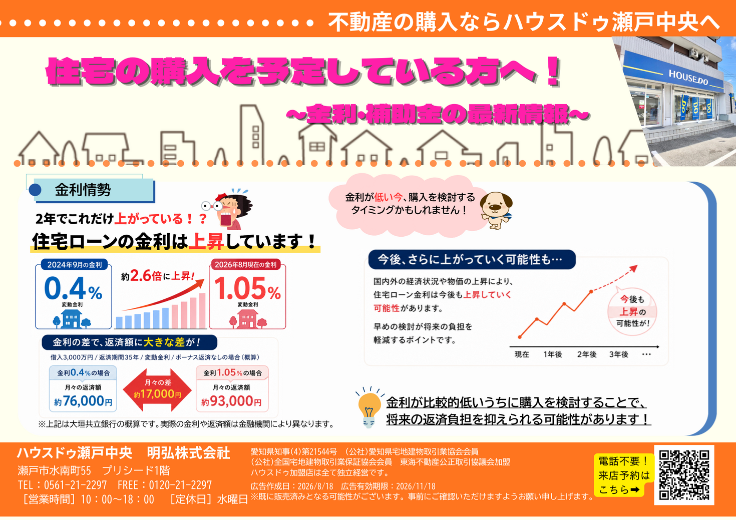 住宅の購入を予定している方へ！