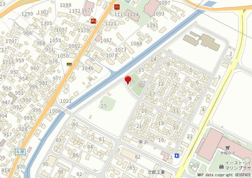 与那原町　東浜きょうりゅう公園　地図