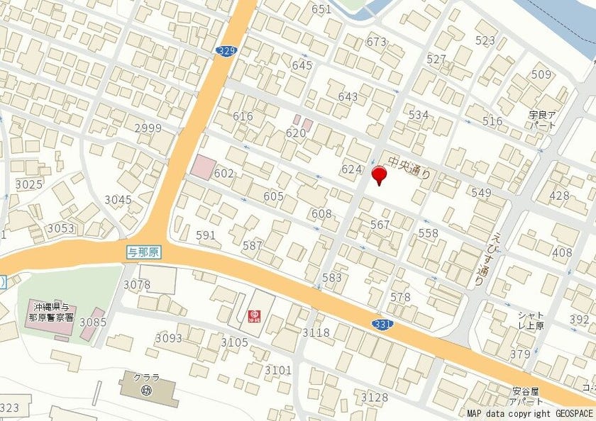 与那原町　親川広場　地図