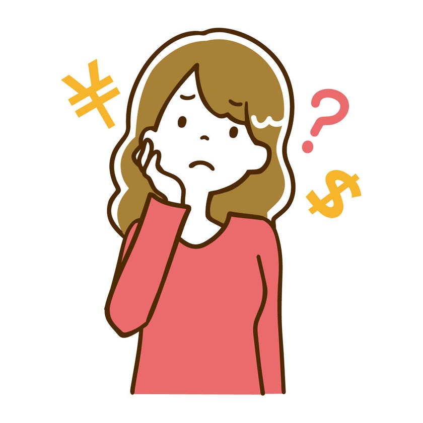 お金に困っている女性の図
