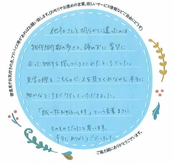 アンケート用紙