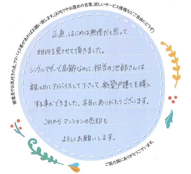 アンケート用紙