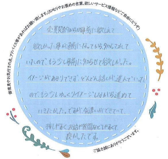 アンケート用紙