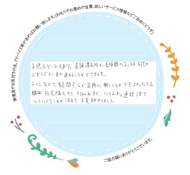 アンケート用紙