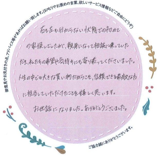アンケート用紙